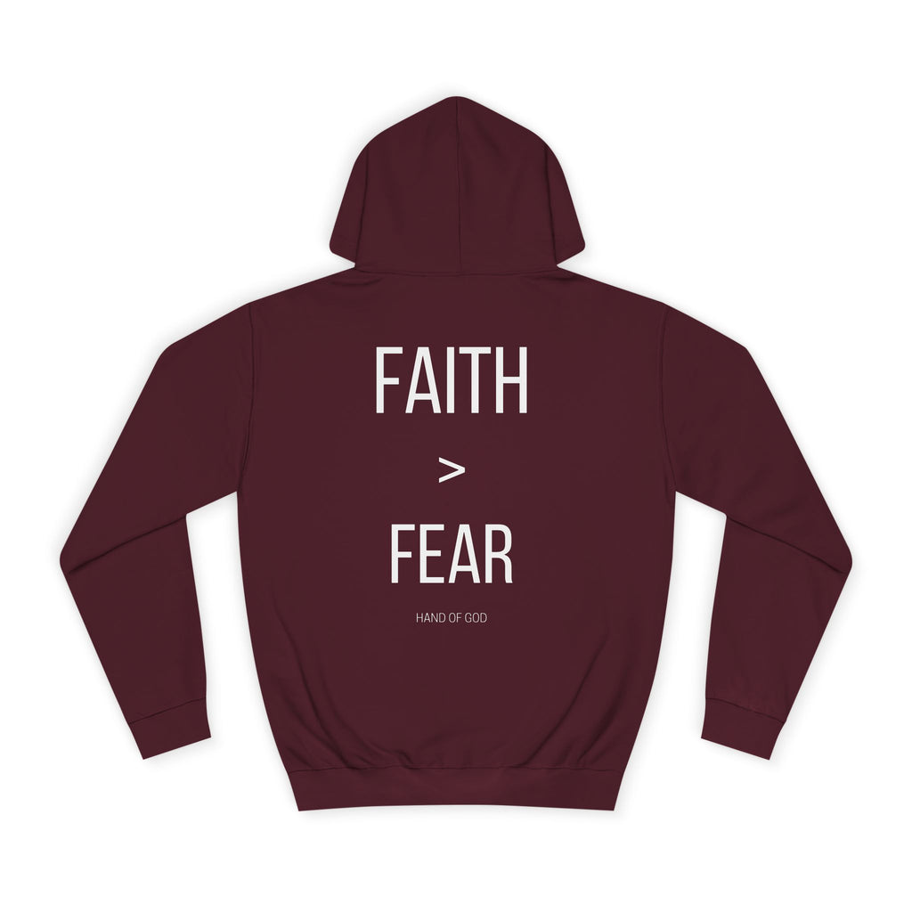 Faith > Fear Hoodie | Hand of God Christian Faith Apparel | Inspirational Sweatshirt