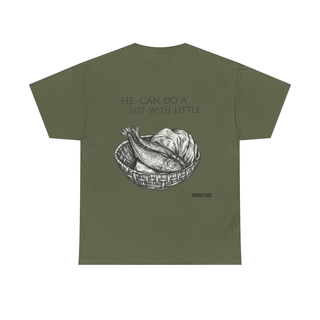 He Can Do a Lot With a Little T-Shirt | Christian Faith Apparel | Hand of God