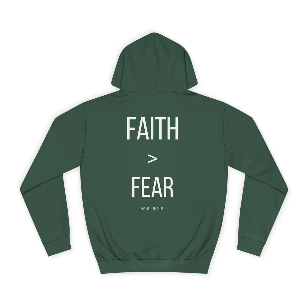 Faith > Fear Hoodie | Hand of God Christian Faith Apparel | Inspirational Sweatshirt