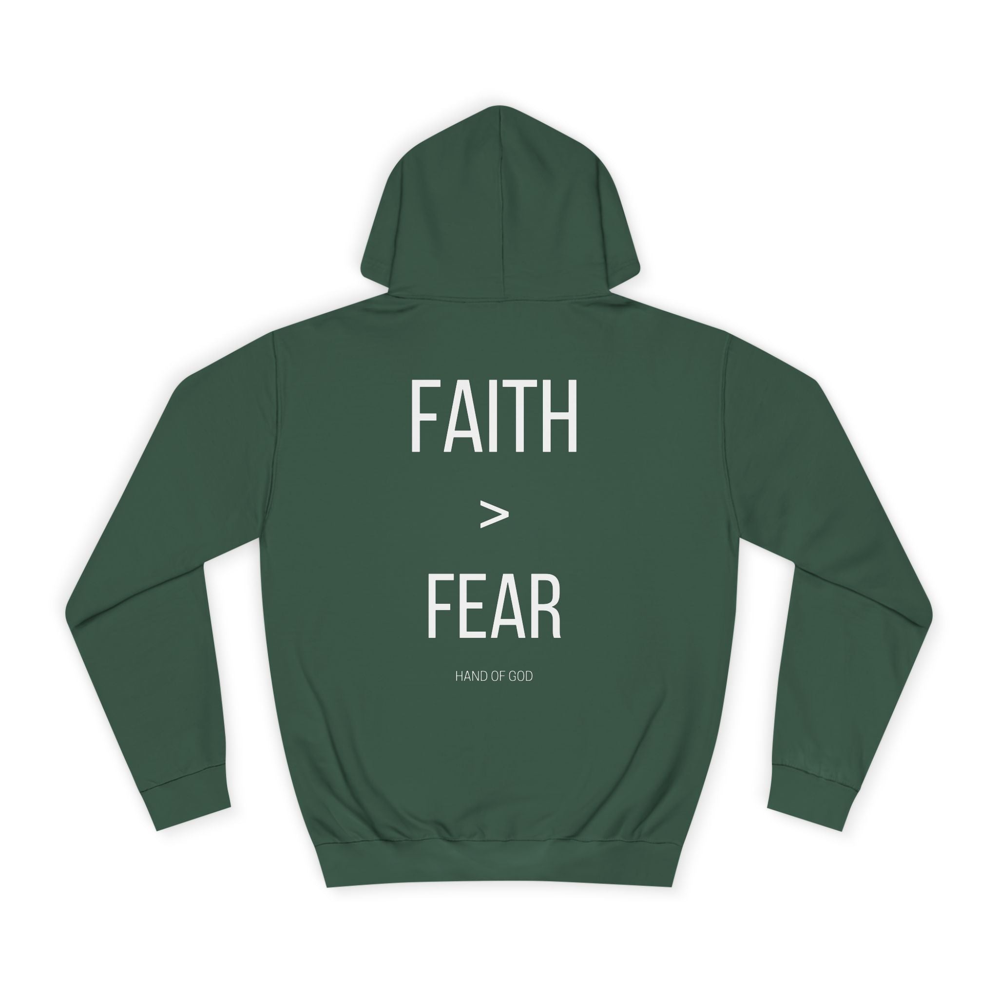 Faith > Fear Hoodie | Hand of God Christian Faith Apparel | Inspirational Sweatshirt