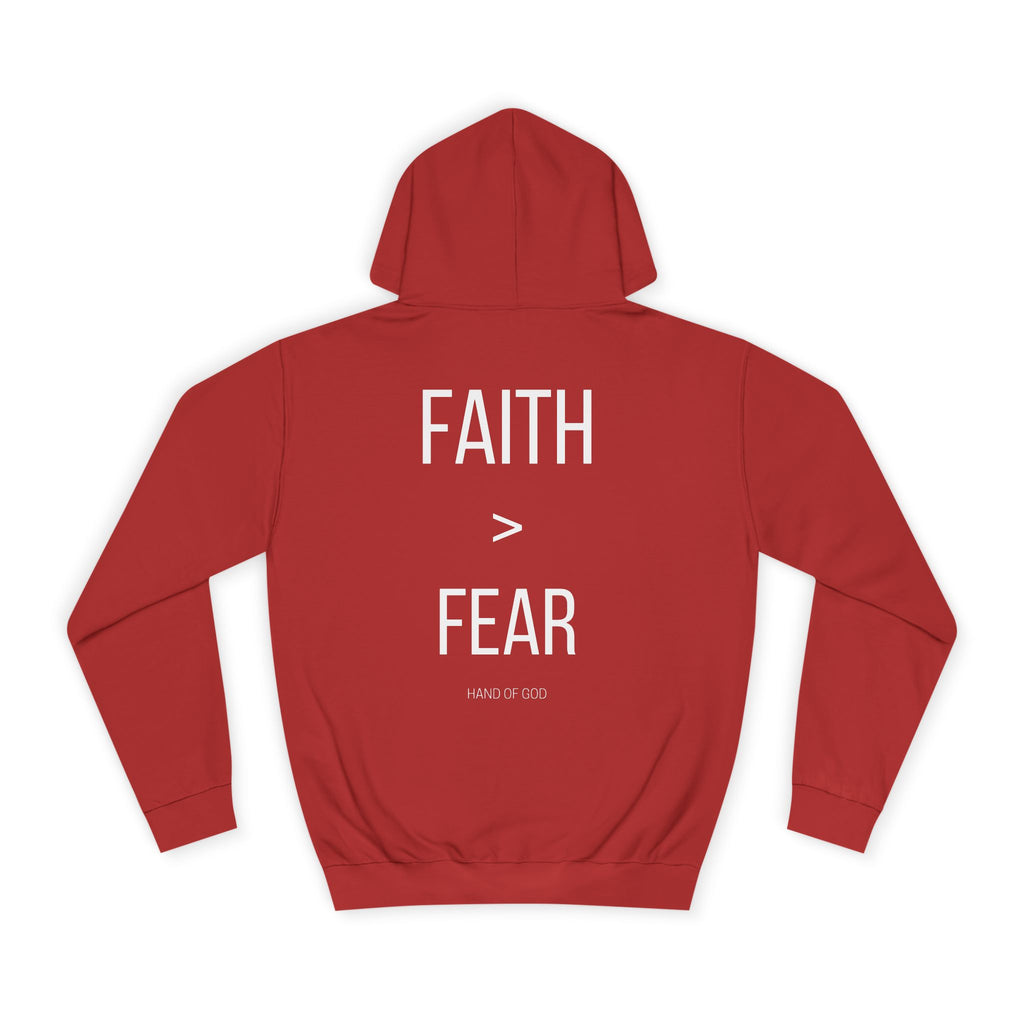 Faith > Fear Hoodie | Hand of God Christian Faith Apparel | Inspirational Sweatshirt