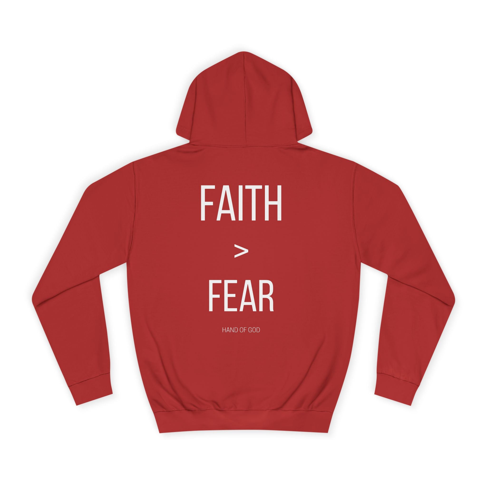 Faith > Fear Hoodie | Hand of God Christian Faith Apparel | Inspirational Sweatshirt