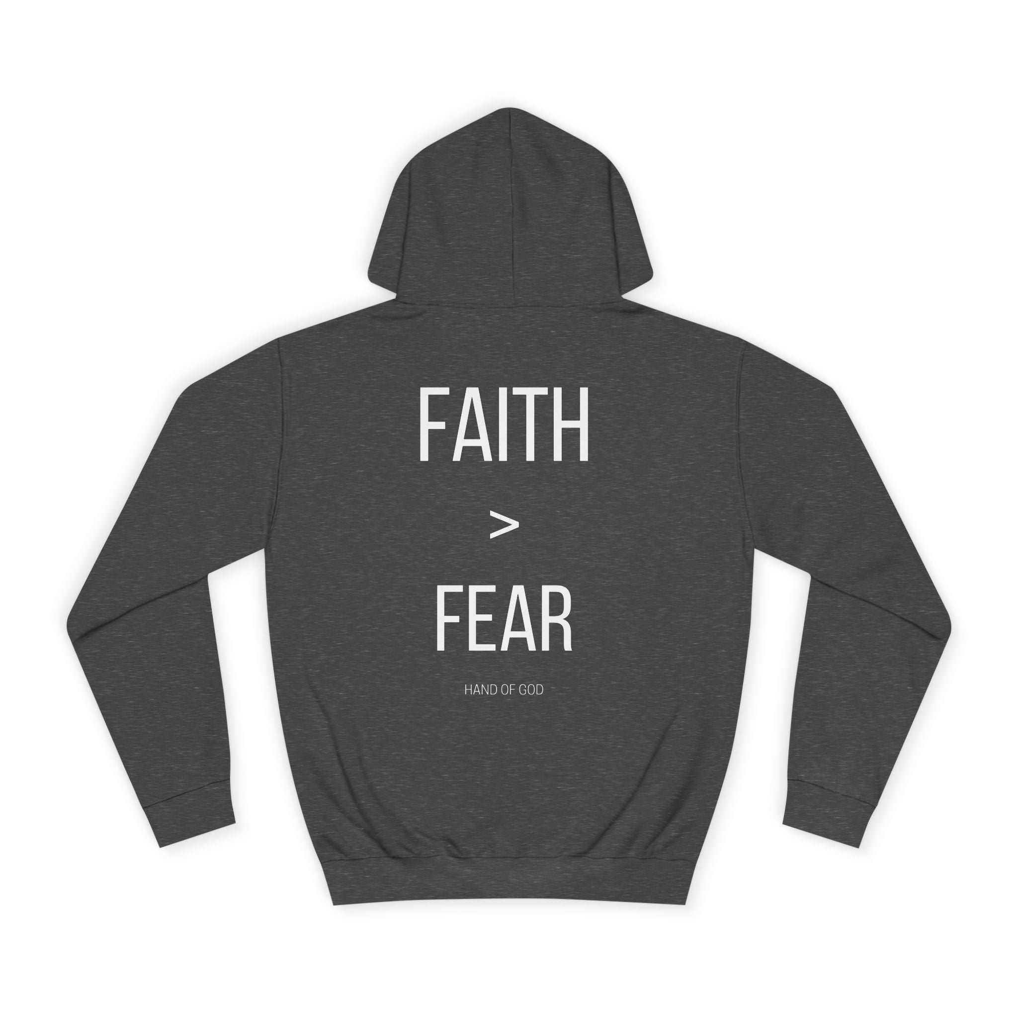 Faith > Fear Hoodie | Hand of God Christian Faith Apparel | Inspirational Sweatshirt