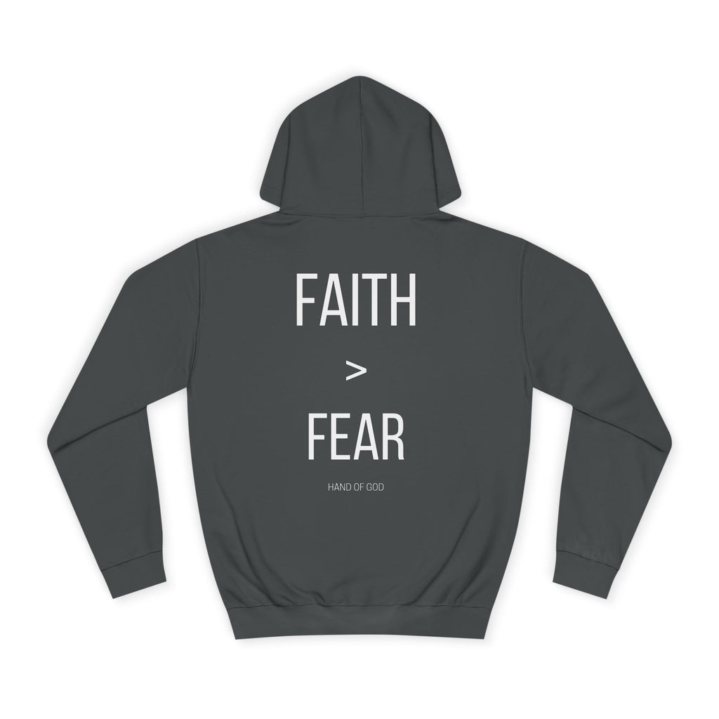 Faith > Fear Hoodie | Hand of God Christian Faith Apparel | Inspirational Sweatshirt