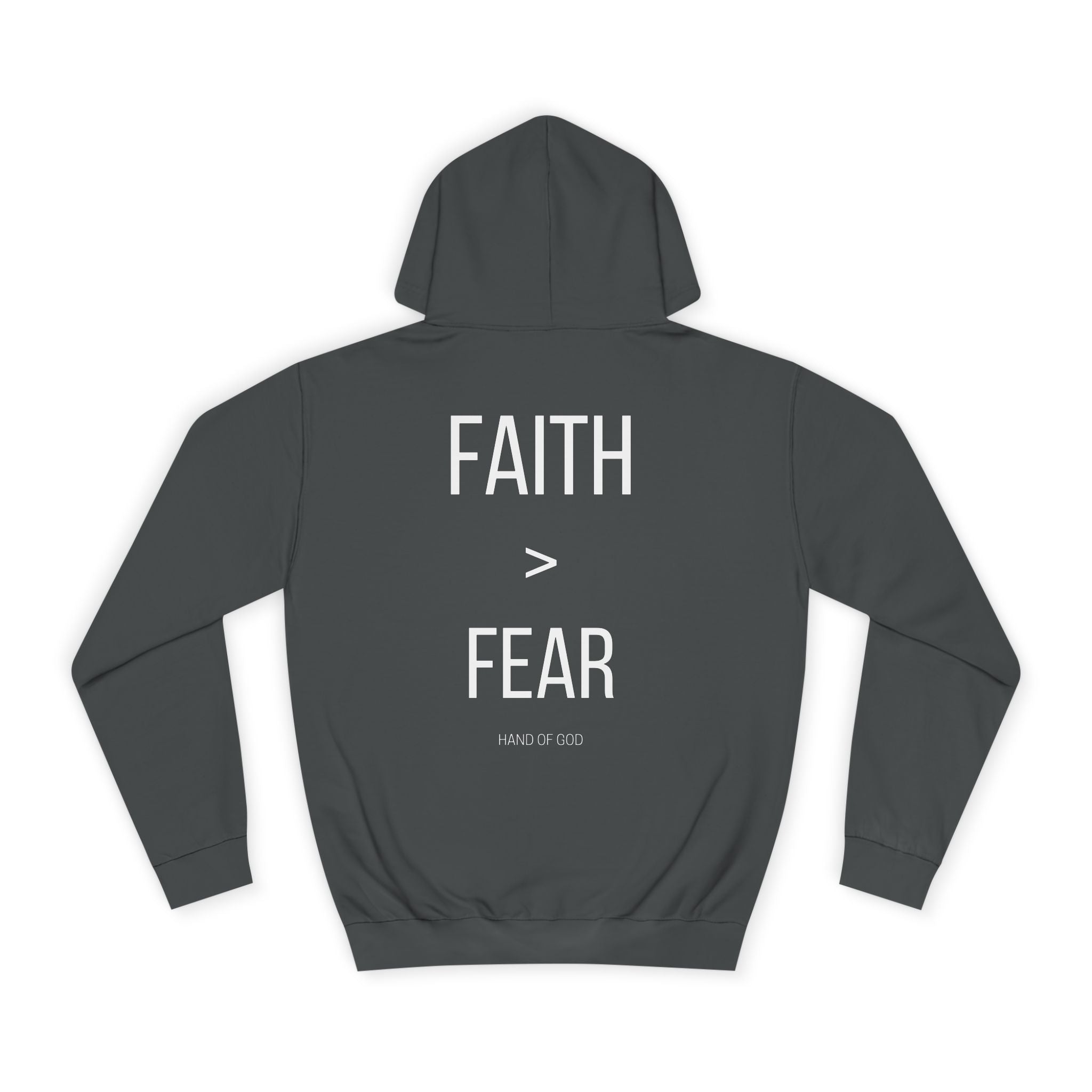 Faith > Fear Hoodie | Hand of God Christian Faith Apparel | Inspirational Sweatshirt
