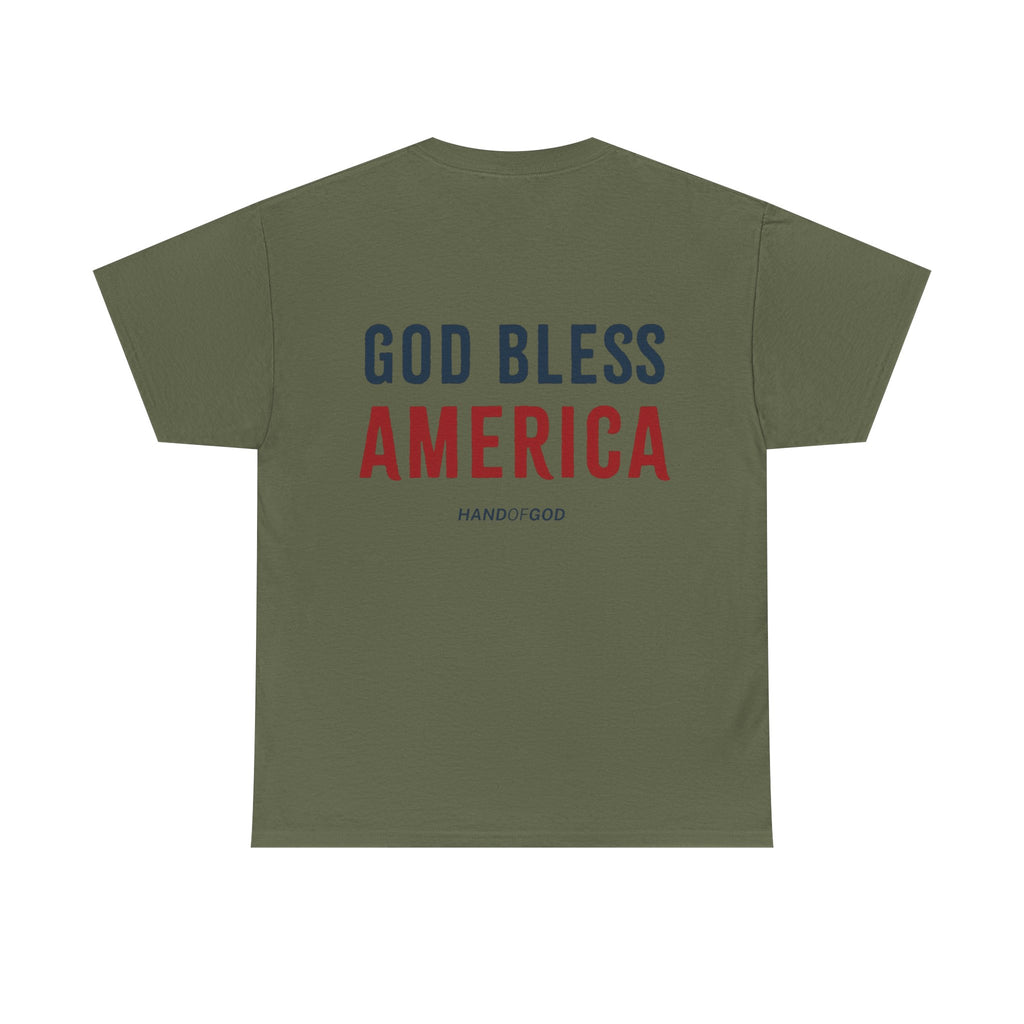 God Bless America Shirt – Christian Patriotic T-Shirt | Hand of God “Wear the Word” Tee