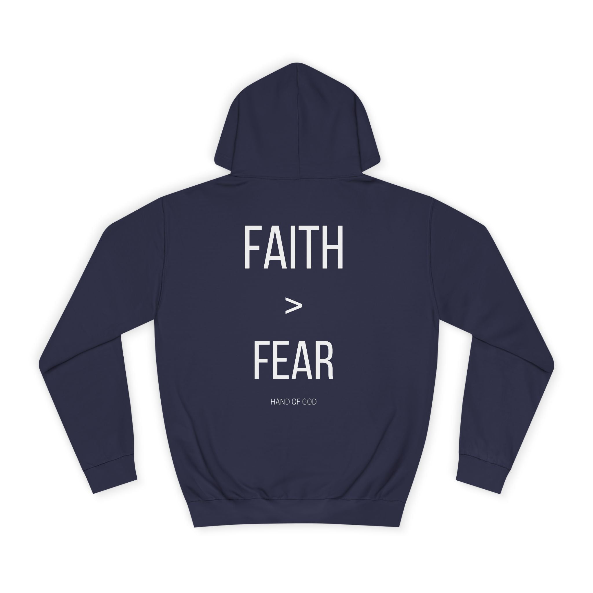 Faith > Fear Hoodie | Hand of God Christian Faith Apparel | Inspirational Sweatshirt