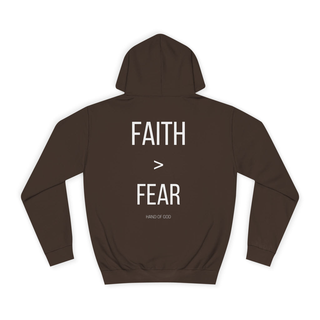 Faith > Fear Hoodie | Hand of God Christian Faith Apparel | Inspirational Sweatshirt