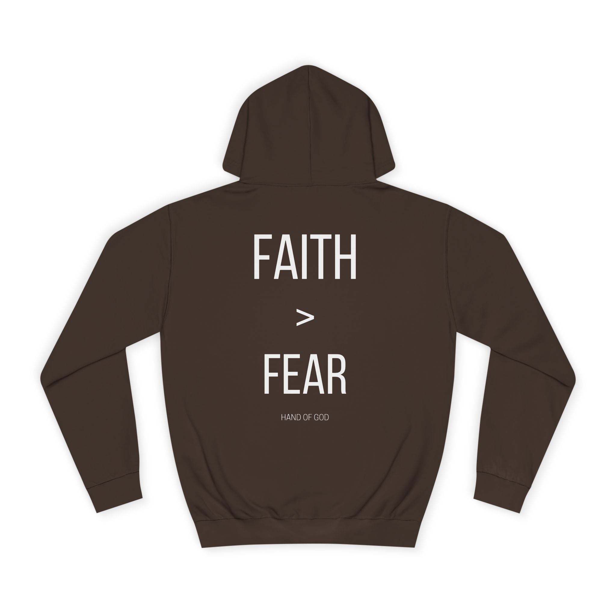 Faith > Fear Hoodie | Hand of God Christian Faith Apparel | Inspirational Sweatshirt