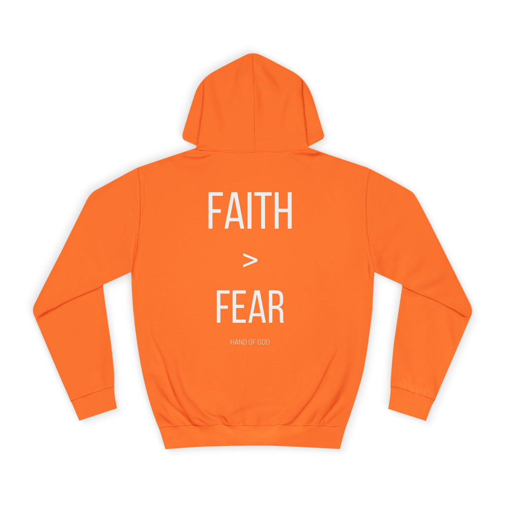 Faith > Fear Hoodie | Hand of God Christian Faith Apparel | Inspirational Sweatshirt