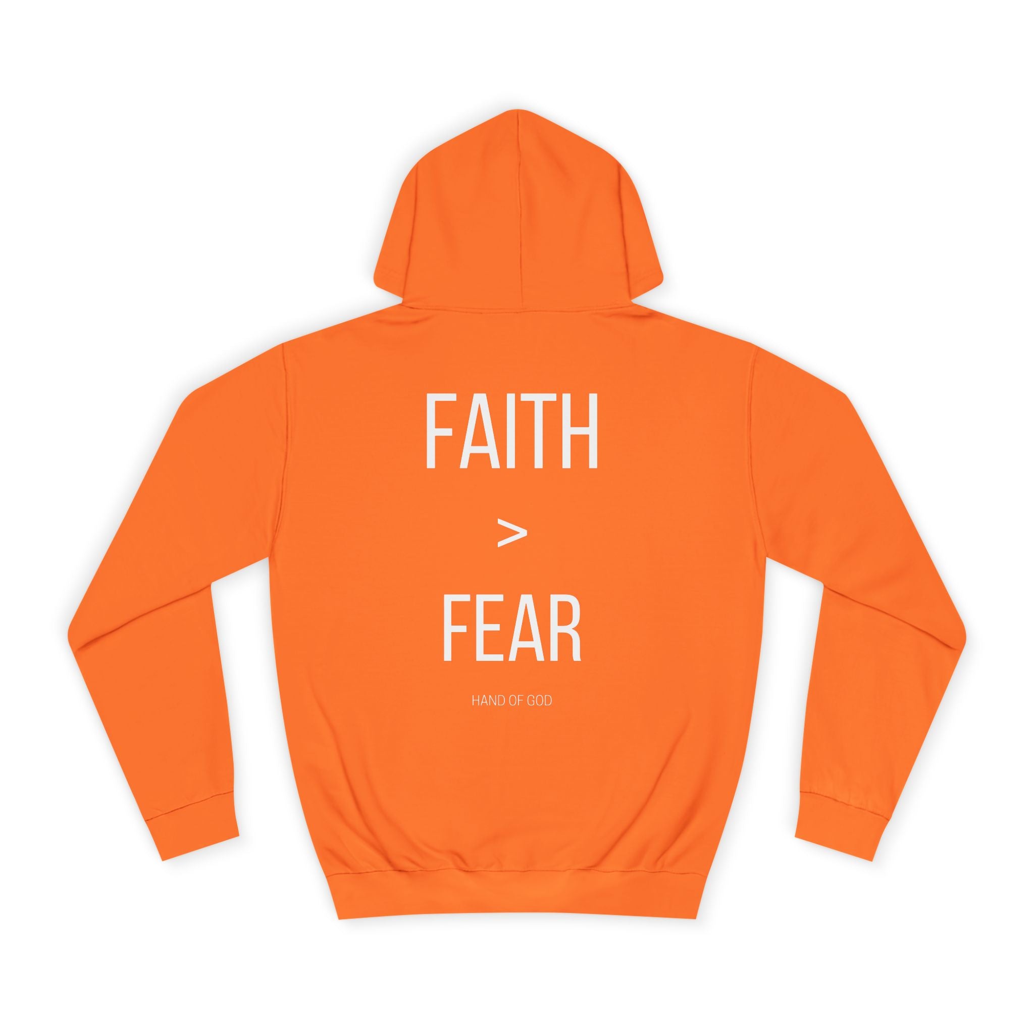 Faith > Fear Hoodie | Hand of God Christian Faith Apparel | Inspirational Sweatshirt