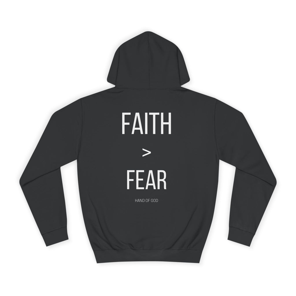 Faith > Fear Hoodie | Hand of God Christian Faith Apparel | Inspirational Sweatshirt