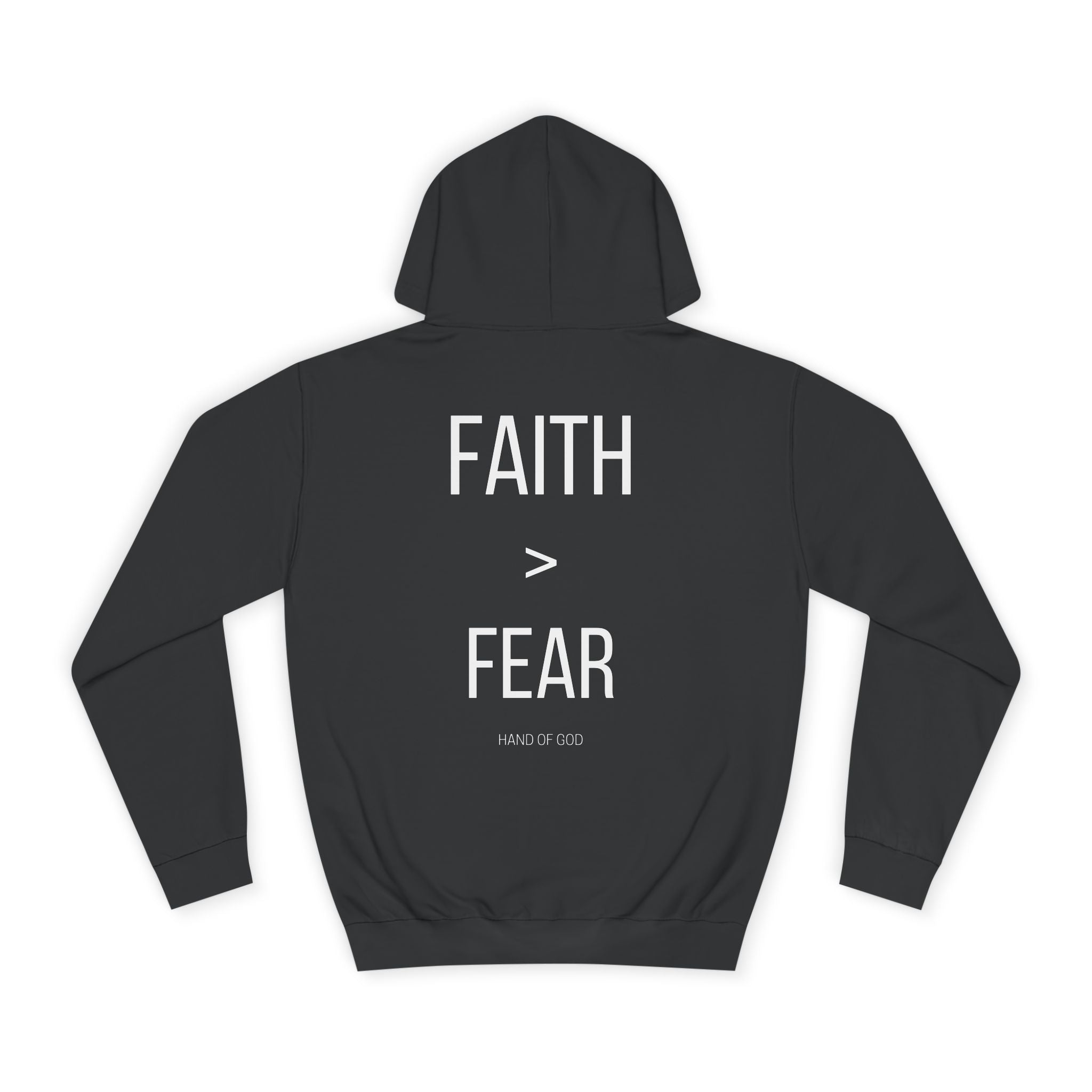 Faith > Fear Hoodie | Hand of God Christian Faith Apparel | Inspirational Sweatshirt
