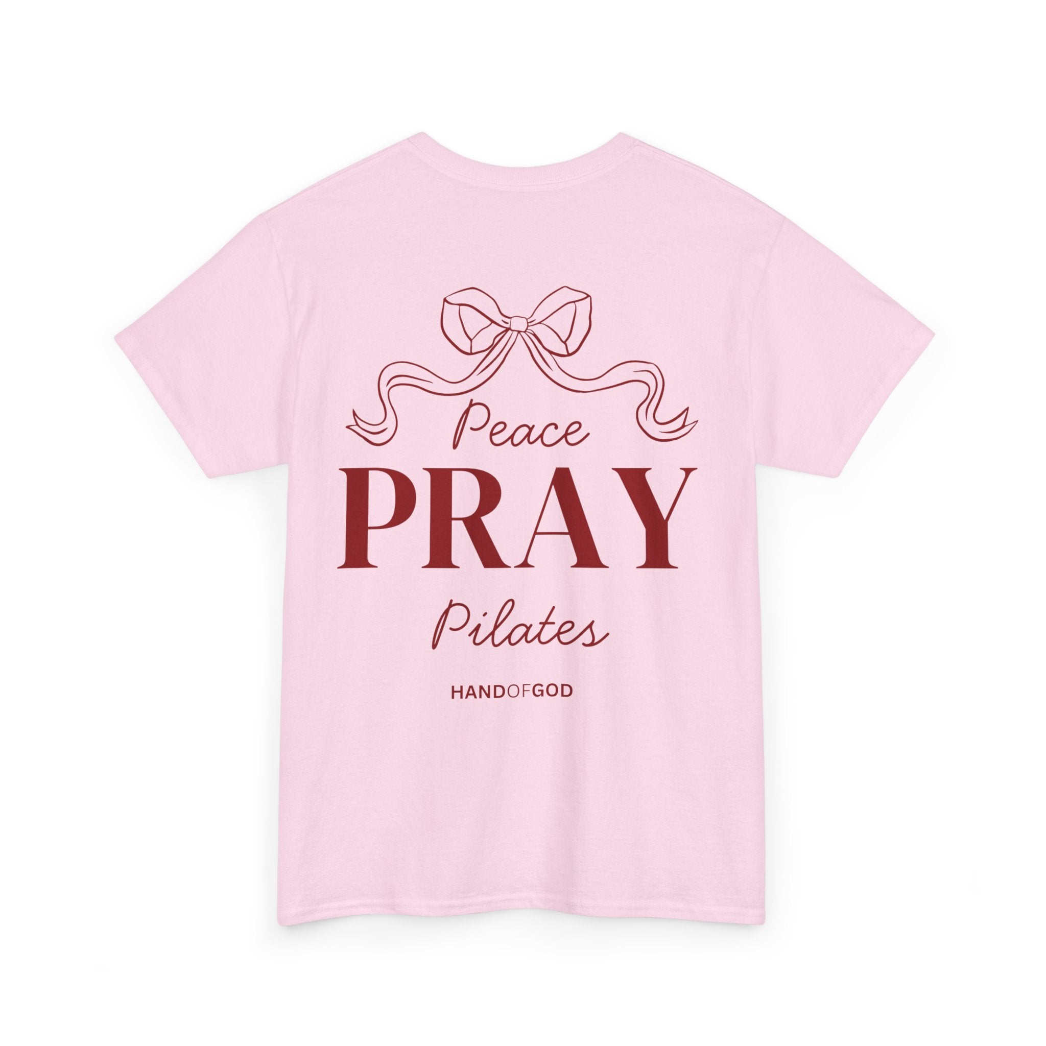 Peace Pray Pilates Women’s T-shirt | Christian Faith & Wellness  | Hand of God Apparel