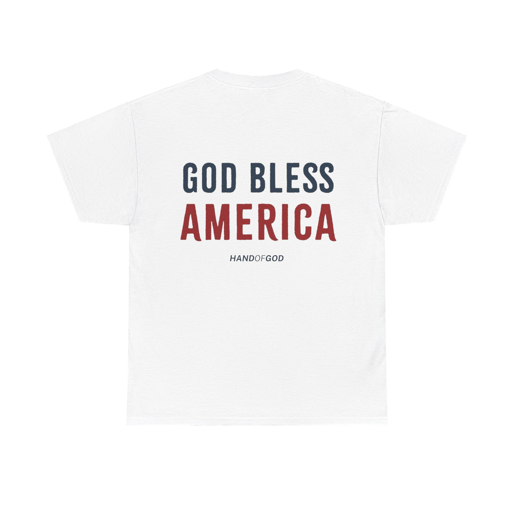 God Bless America Shirt – Christian Patriotic T-Shirt | Hand of God “Wear the Word” Tee