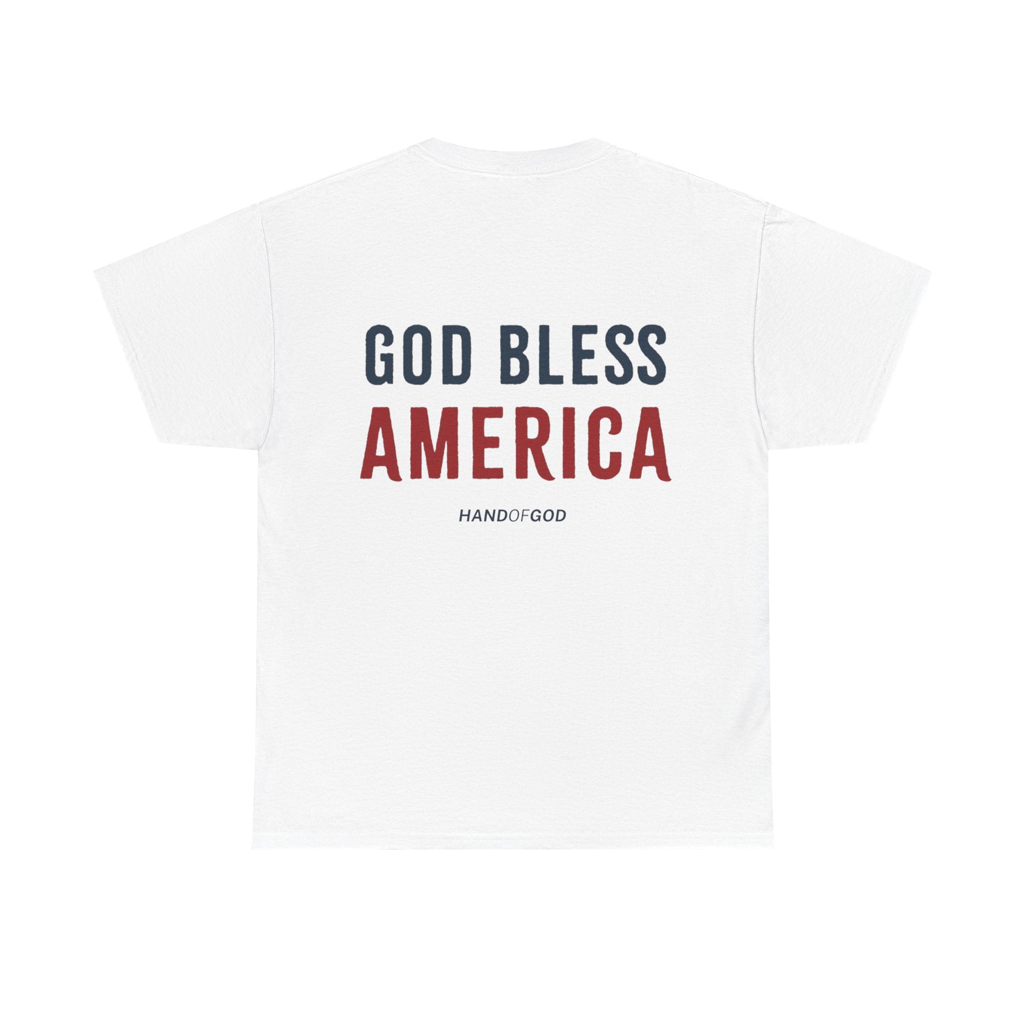 God Bless America Shirt – Christian Patriotic T-Shirt | Hand of God “Wear the Word” Tee
