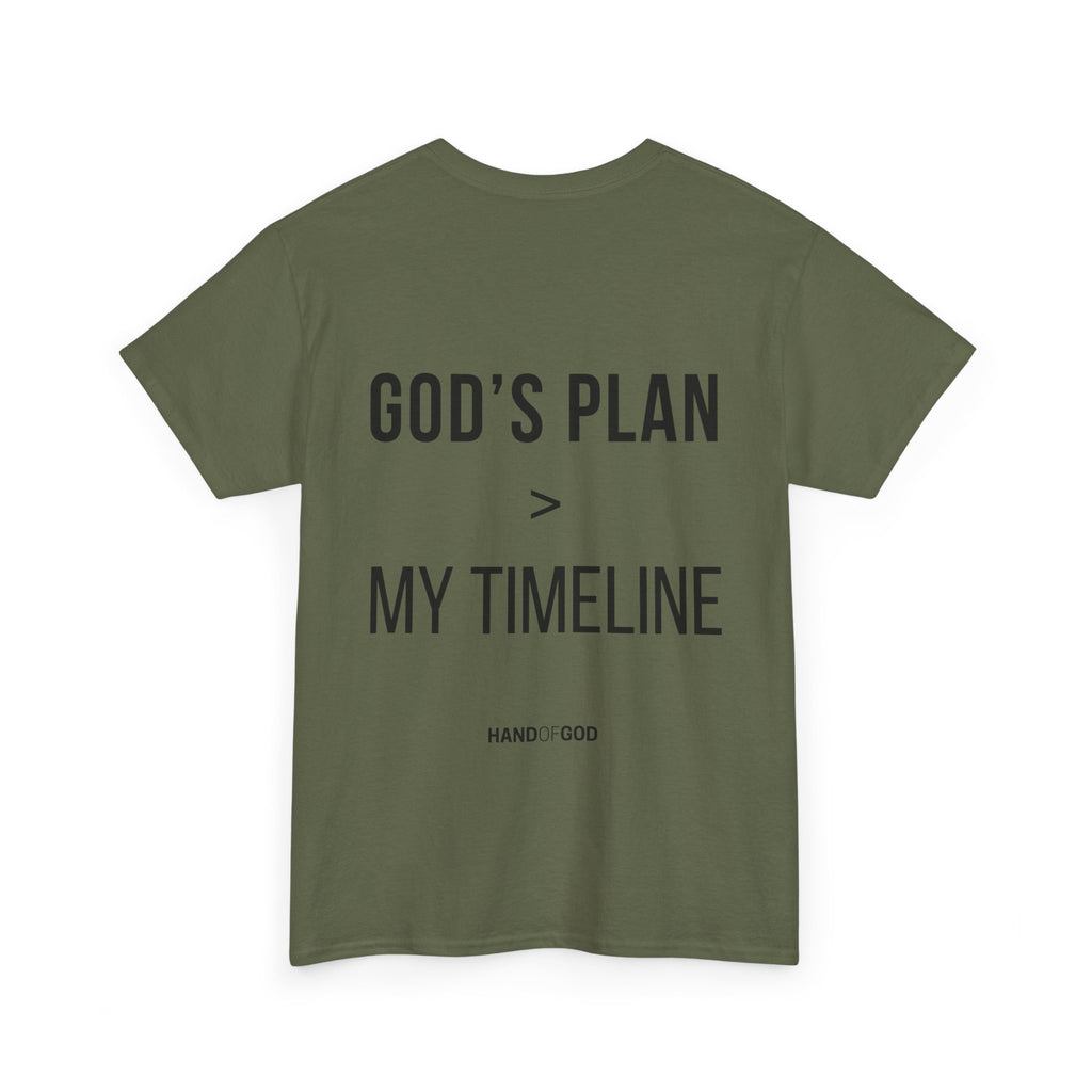 God's Plan > My Timeline Christian T-Shirt | Hand of God Faith Apparel